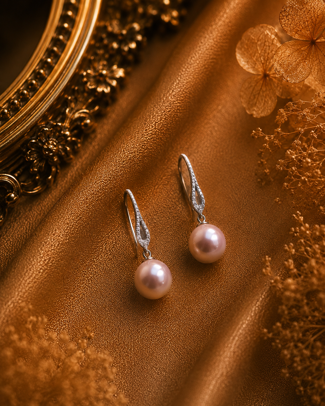 Elongated Classic Edison Pearl Earrings - Sterling Silver Cubic Zirconia