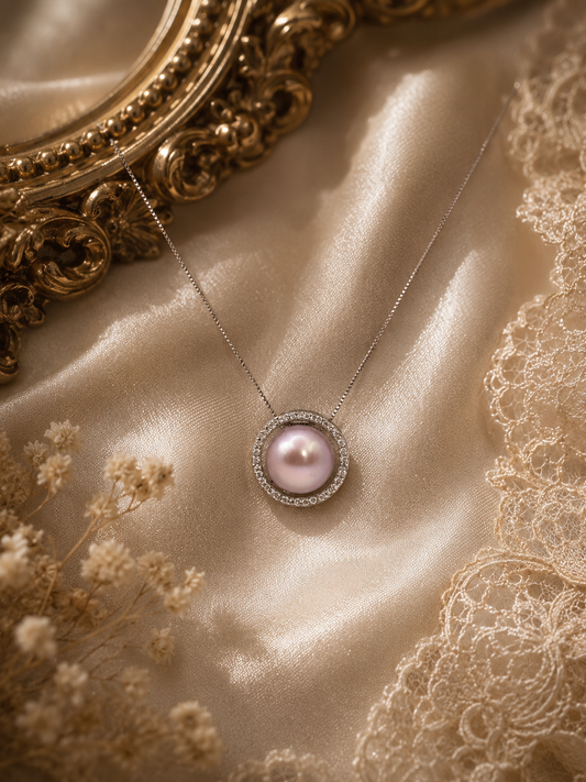 Simple Circle Edison Pearl Pendant