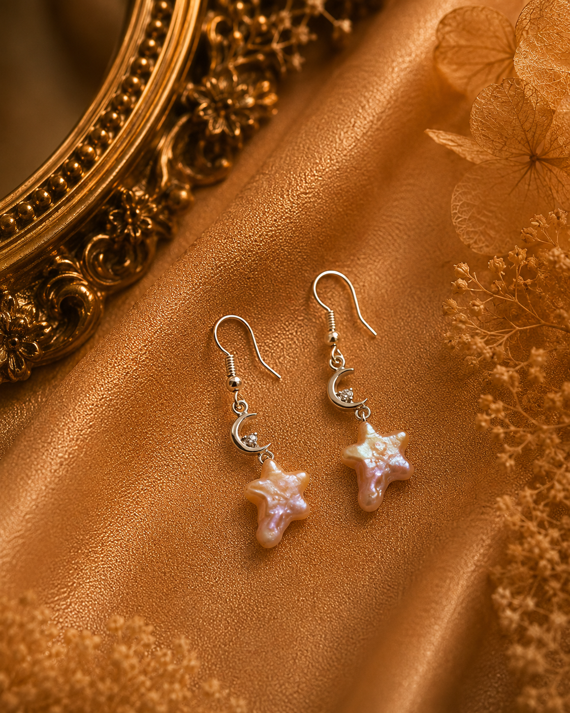 Shooting Star Pearl Earrings
