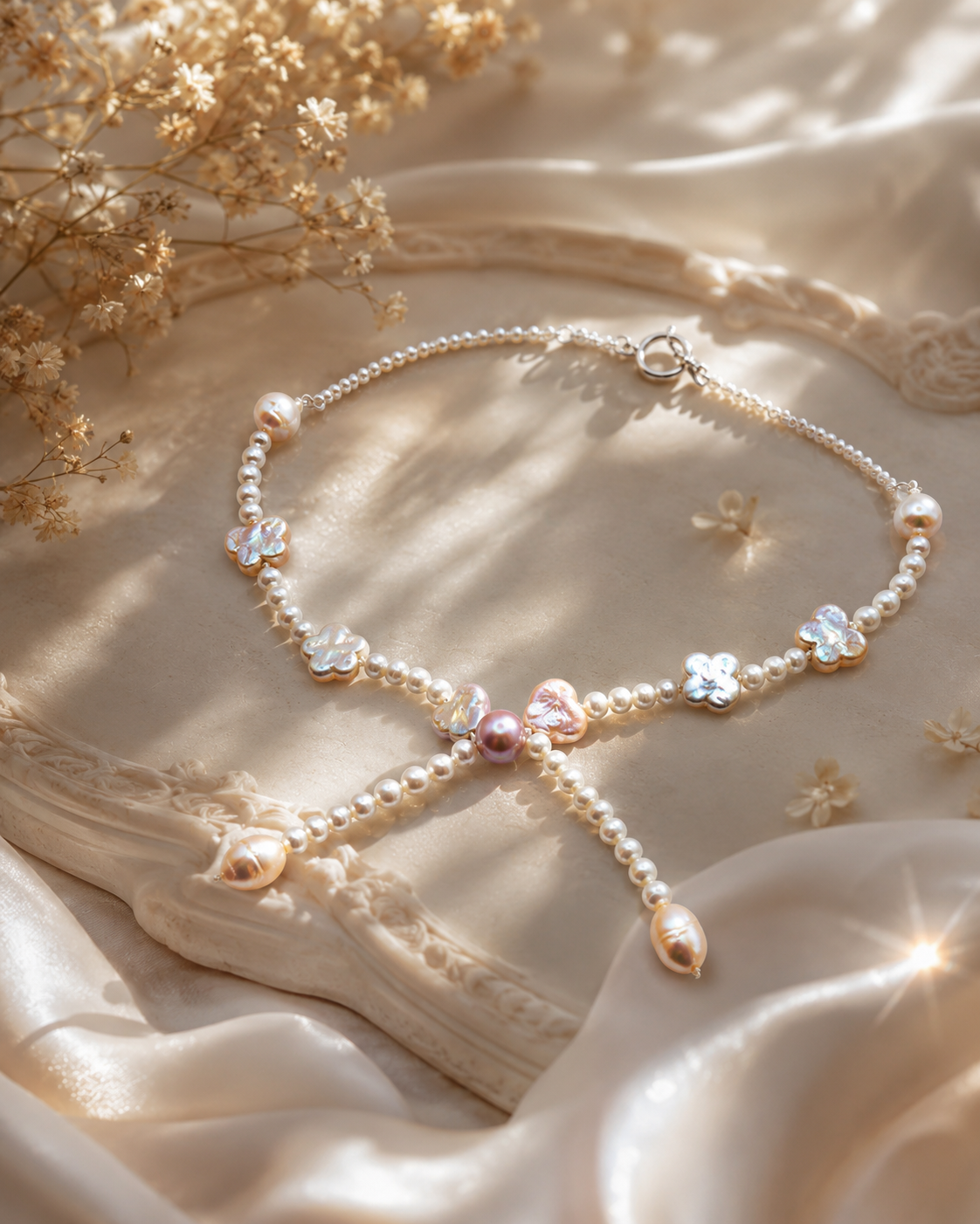 Lovers Bloom Pearl Necklace