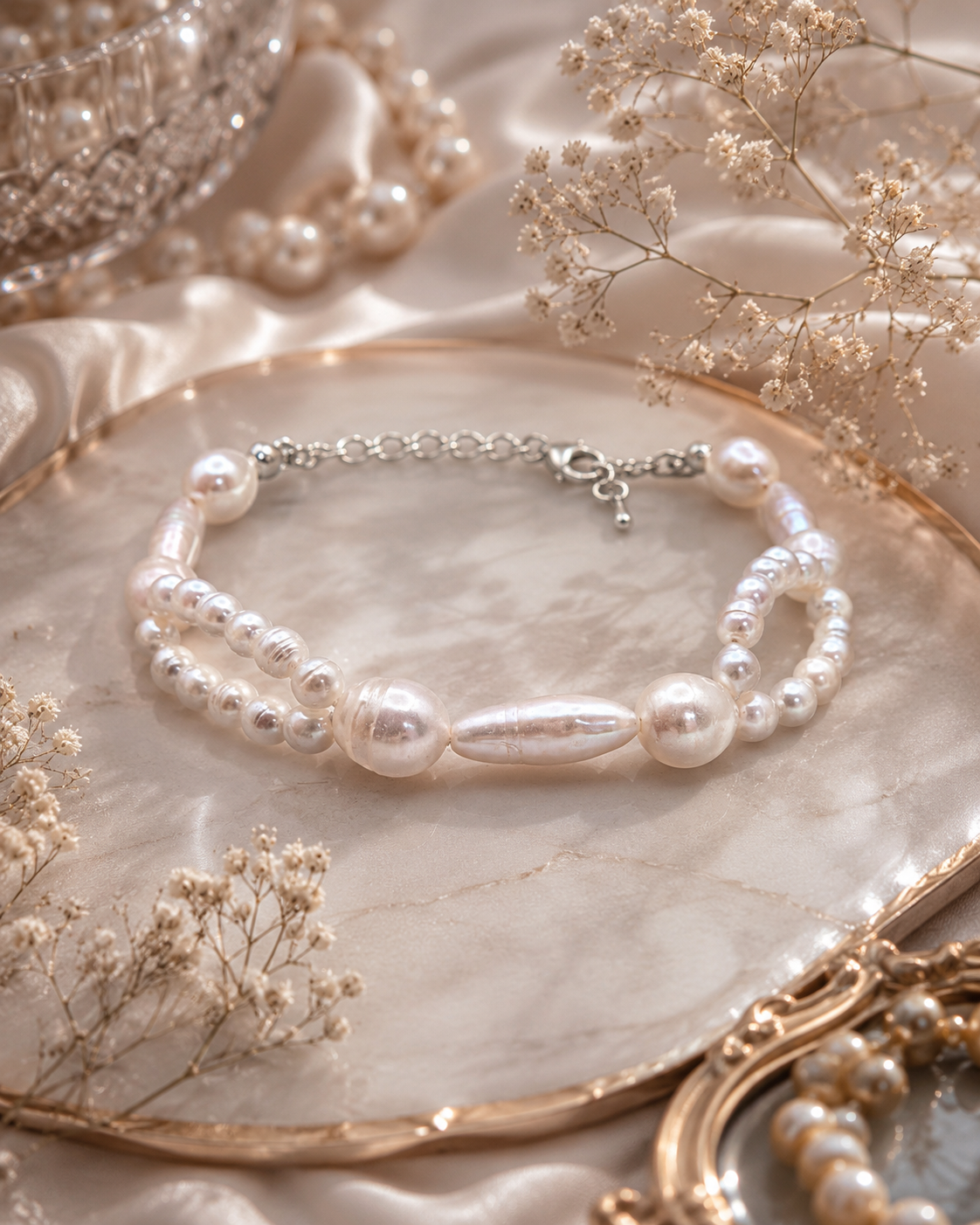 Mutiple Pearl Unique Design Full String Bracelet