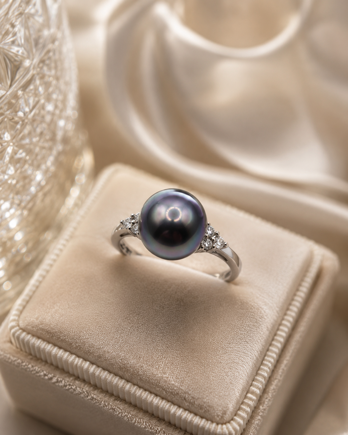 Mystic Midnight Lustre Pearl Ring