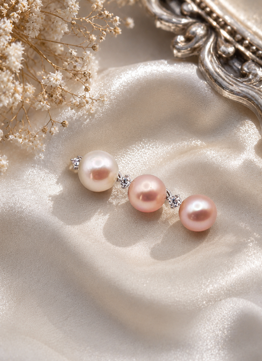 Triple Edison Pearl Drop Sterling Silver Pendant