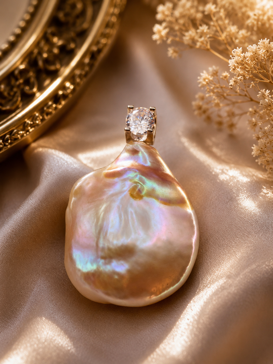 Extra Large Pearl Simple Diana Pendant