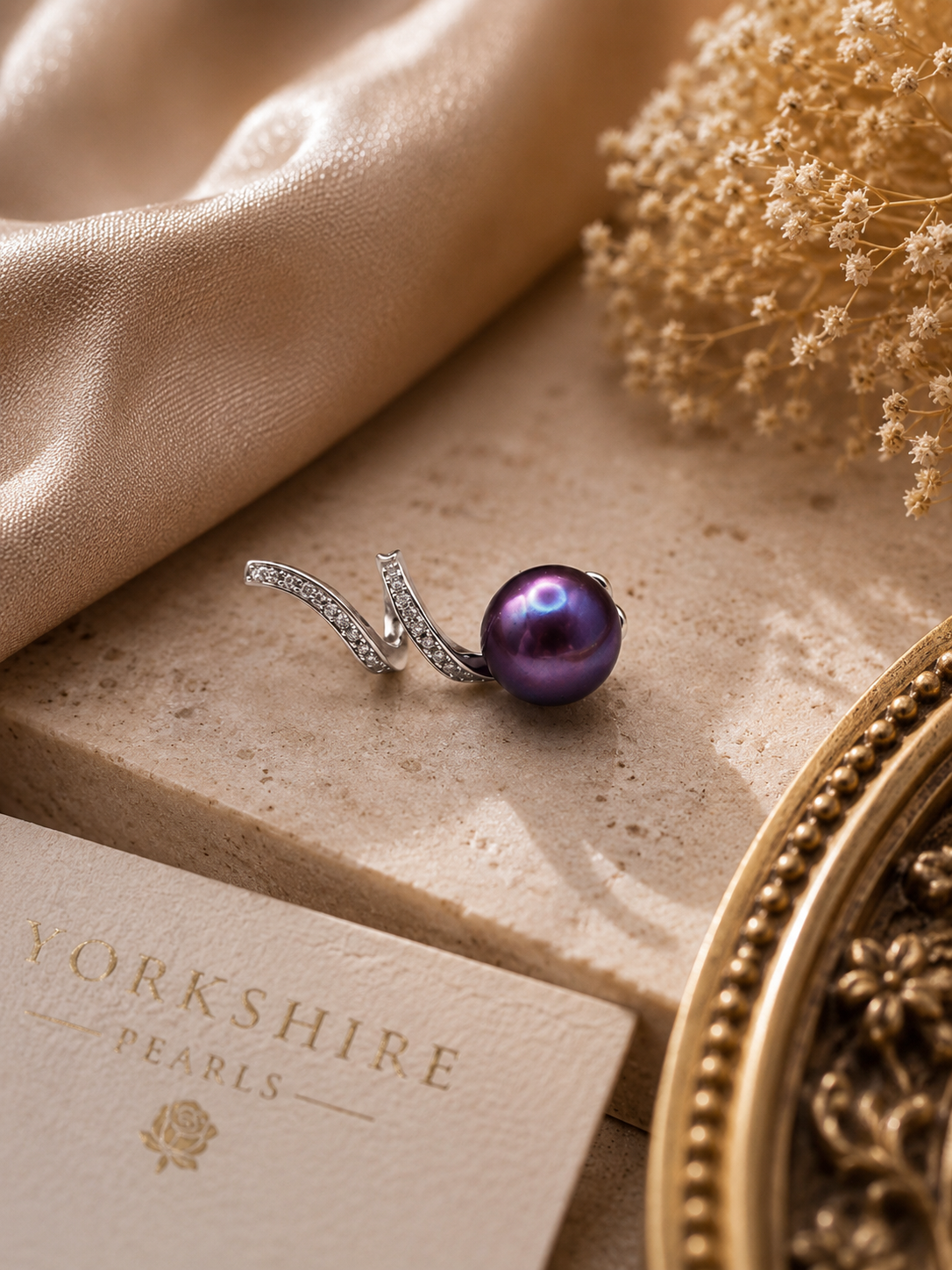 Silver Spiral Edison Pearl Pendant