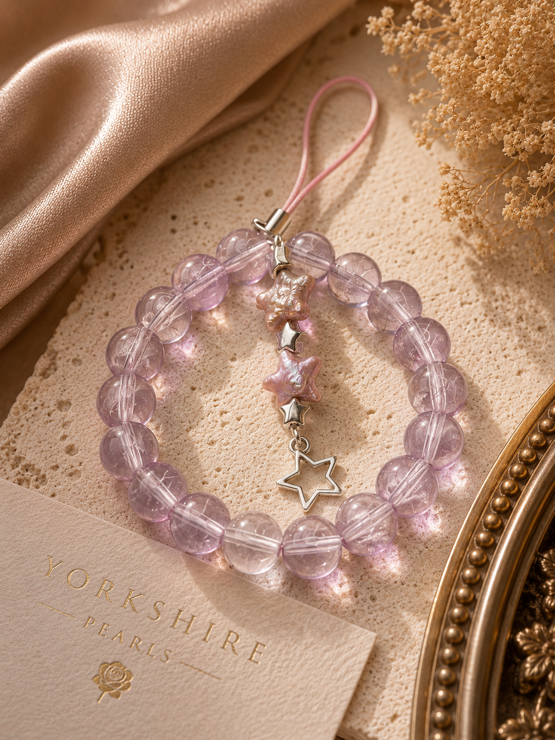 Shooting Star Pearl & Bead Phone Charm