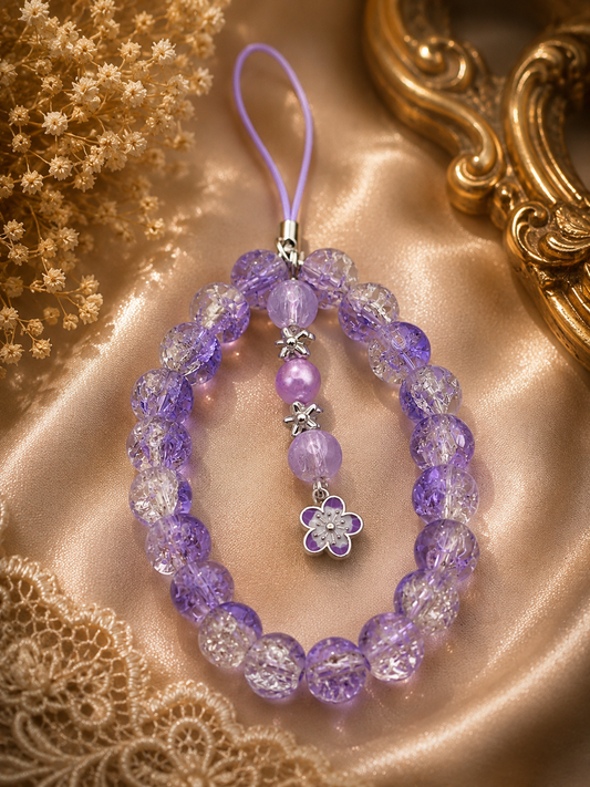 Purple Paradise Pearl & Bead Phone Charm