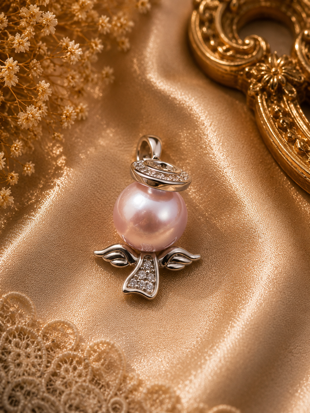 S925 Petite Angel Pearl Pendant