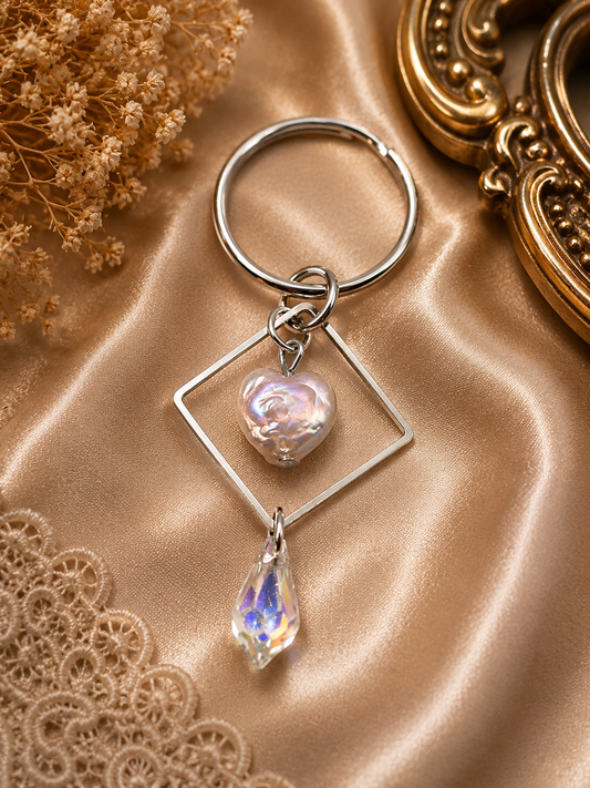 Healing Heart Pearl Keychain