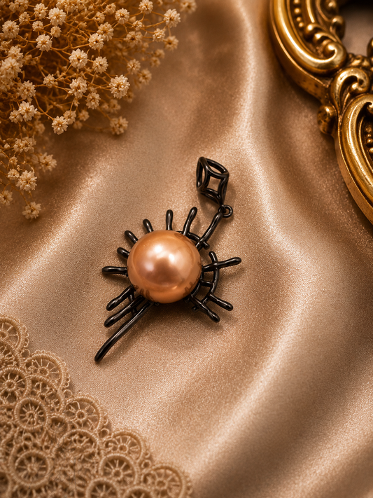 Gothic Sunburst Edison Pearl Pendant - Sterling Silver