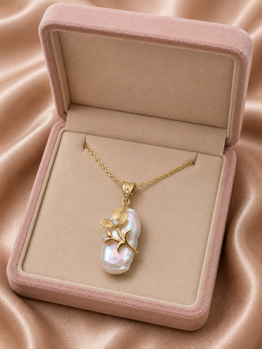 Golden Blossom King Pearl Pendant