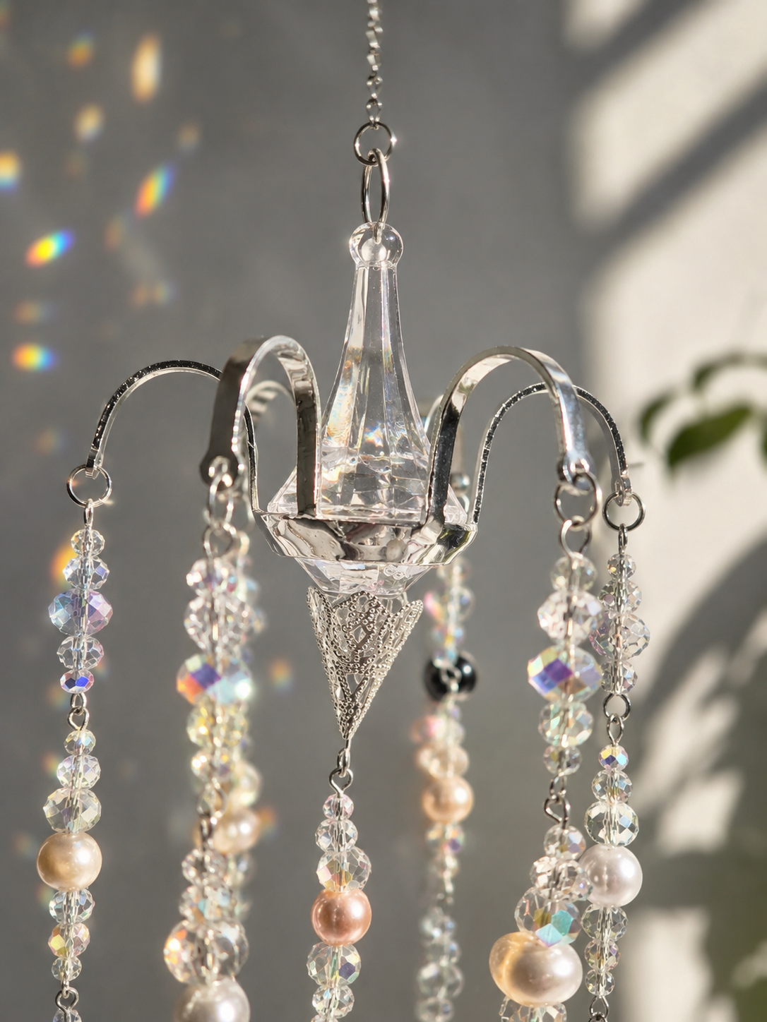 Prismatic Pearl Chandelier Suncatcher