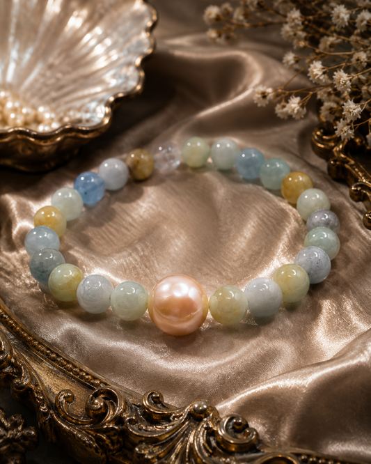 Morganite & Edison Pearl Bracelet