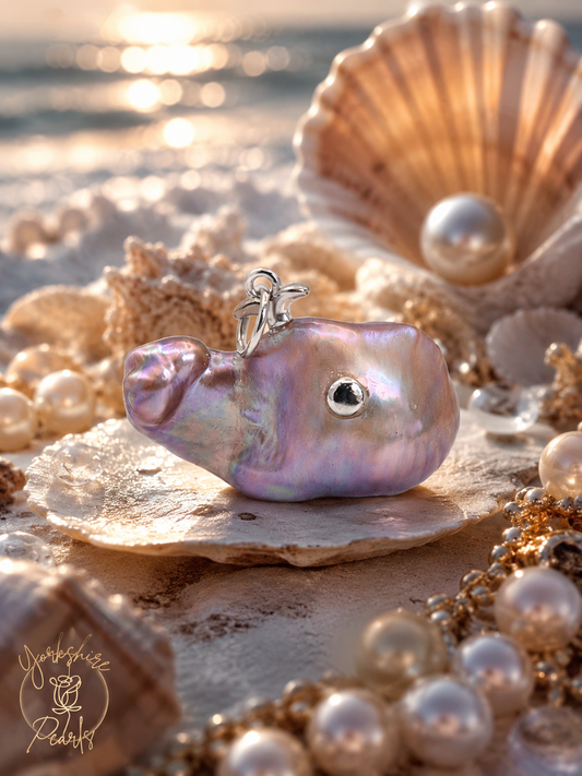 Large Pearl Whale Pendant