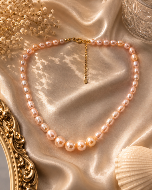 Chinese Red Full String Pearl Necklace With 4 Edisons