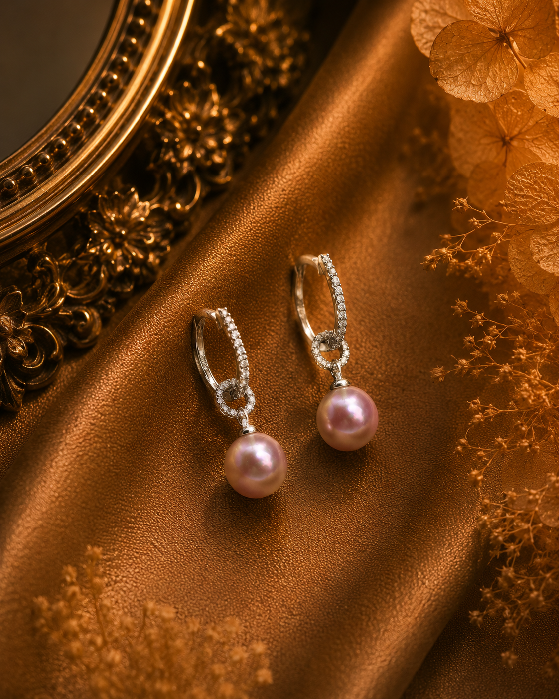 Cat Hoop Removable Edison Pearl Earrings - Sterling Silver