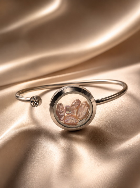 Bangle Locket with Keshi Pearls