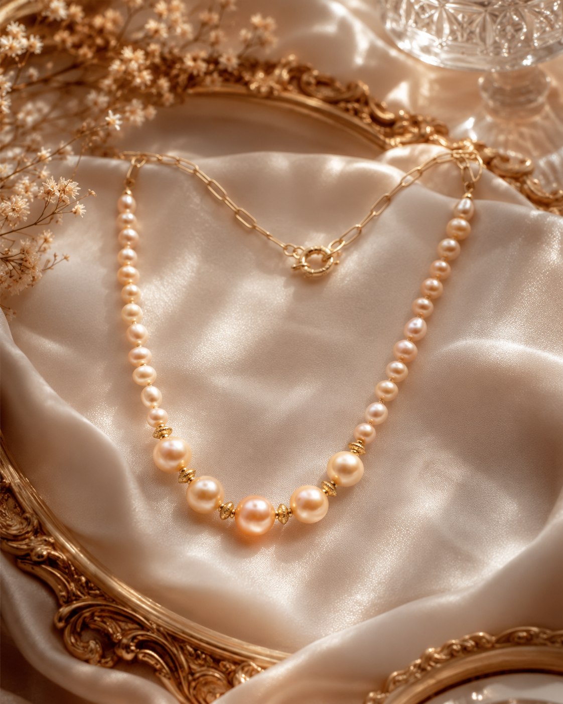 Golden Dawn Full String Pearl Necklace