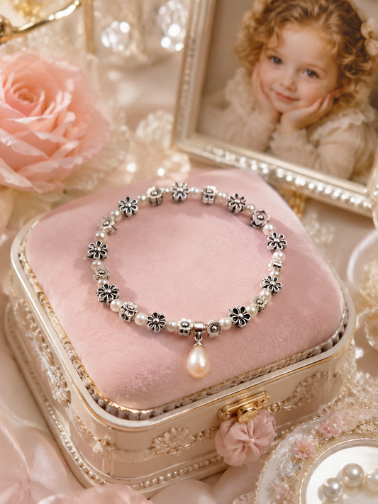 Flower Power Pearl Kids Bracelet
