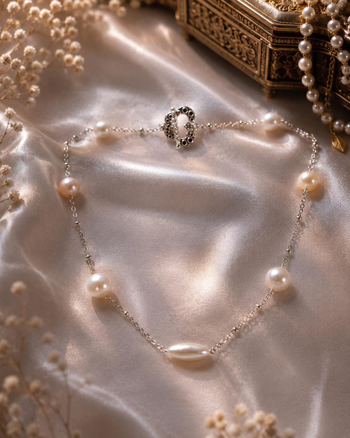 Edison & Seedless Pearl Starry Night Necklace