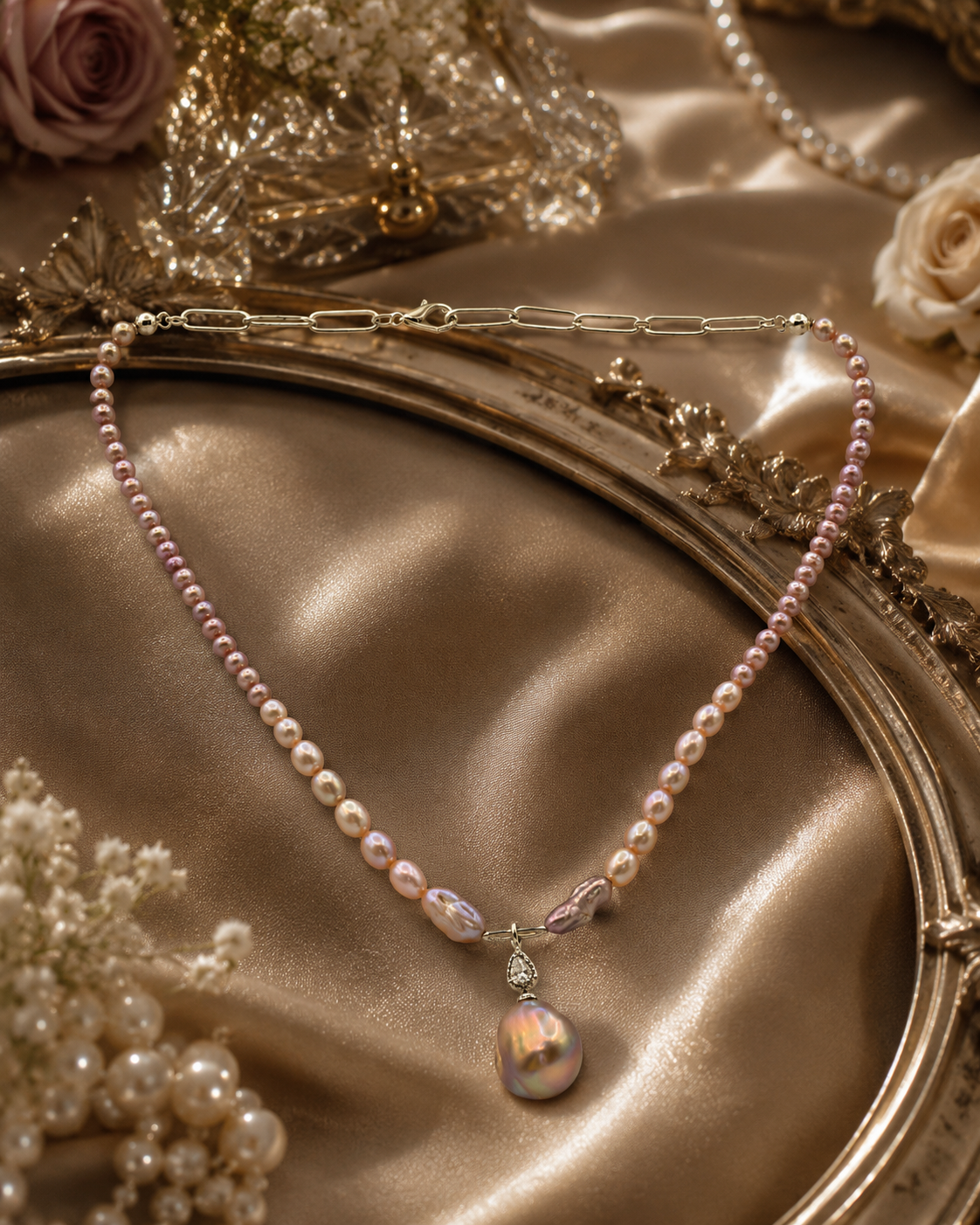 The Freya Multiple Pearl Necklace