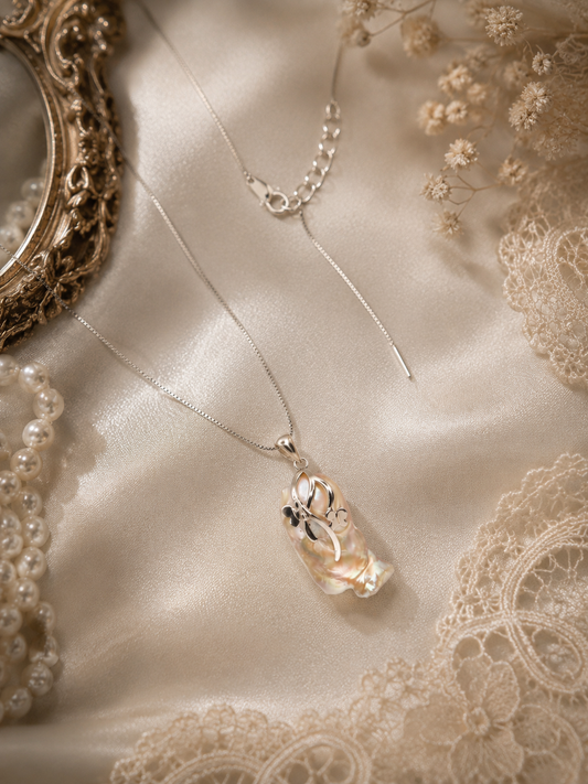 The Butterfly King Pearl Pendant- Sterling Silver