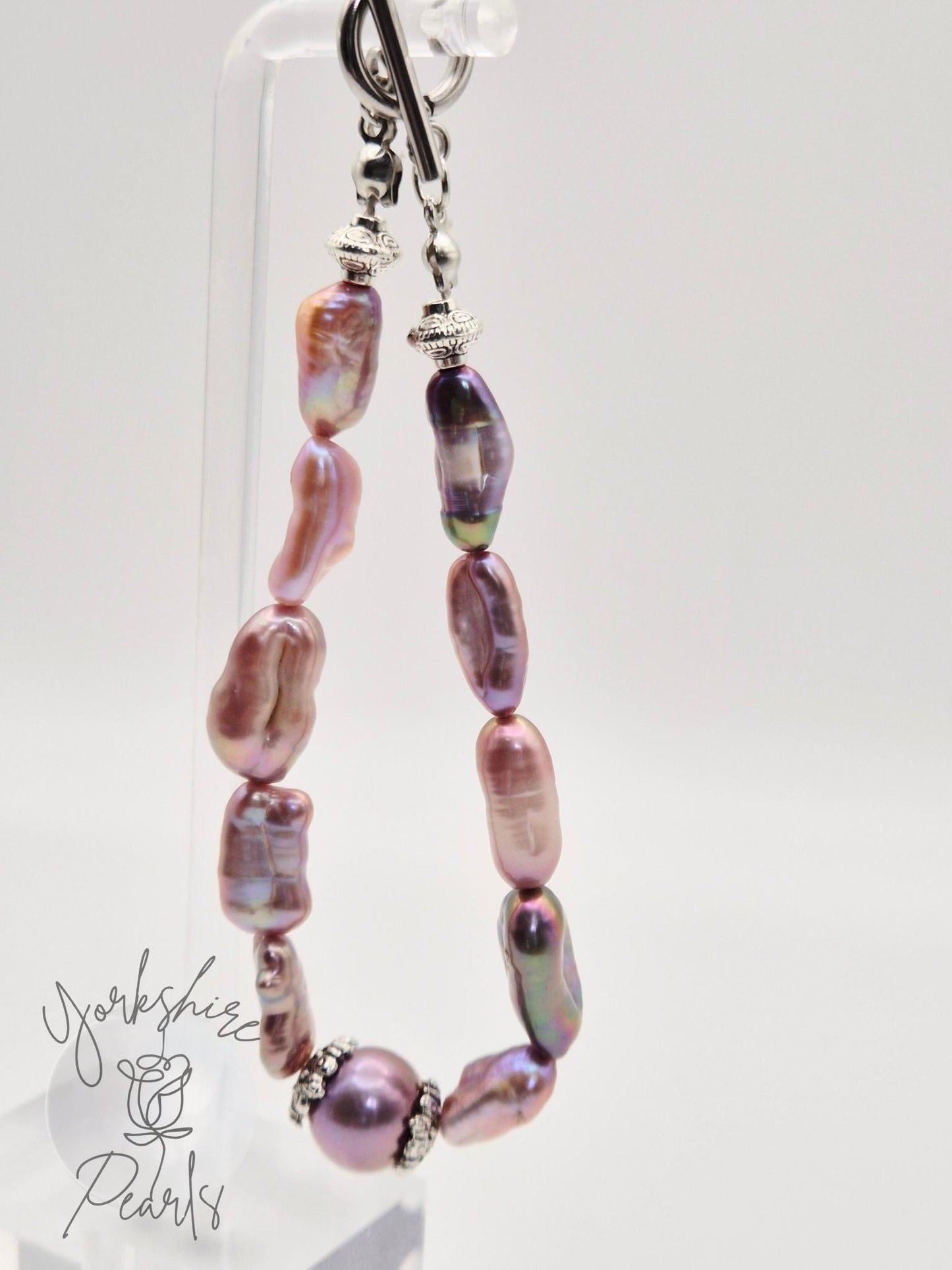 Large Keshi Pearl Full String Bracelet With Centre Edison