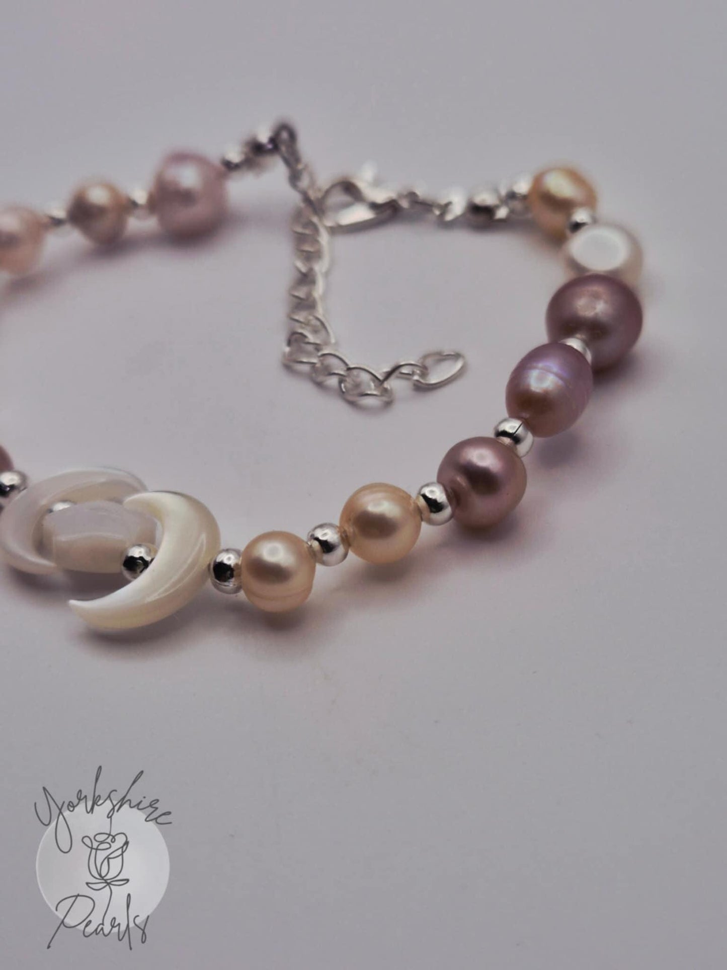 Pearl Bracelet with Mother of Pearl Moon & Star