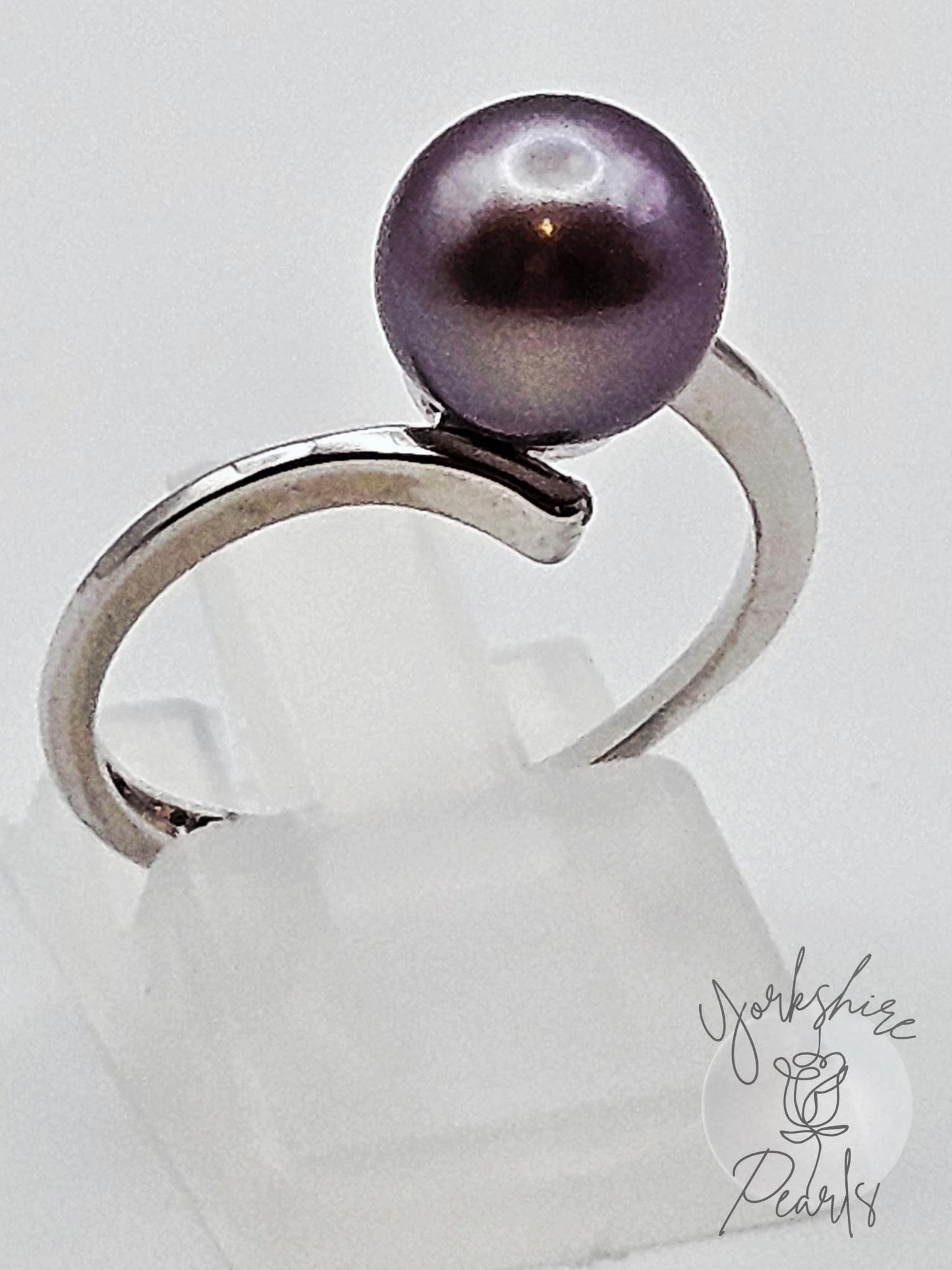 Minimalist Genuine Pearl Ring - Sterling Silver & Fully Adjustable