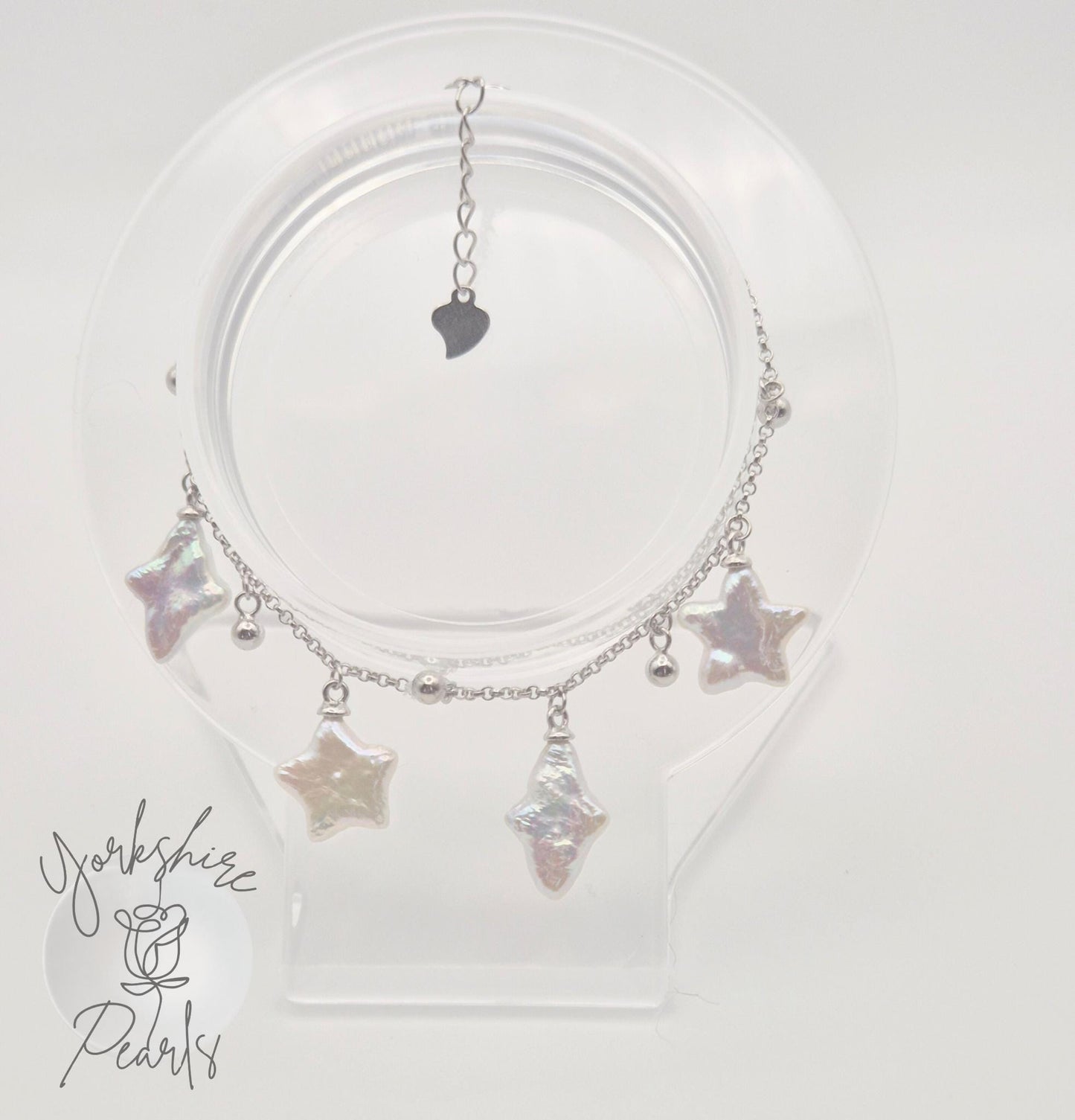 Star & North Star Pearl Dangle Charm Bracelet - Sterling Silver