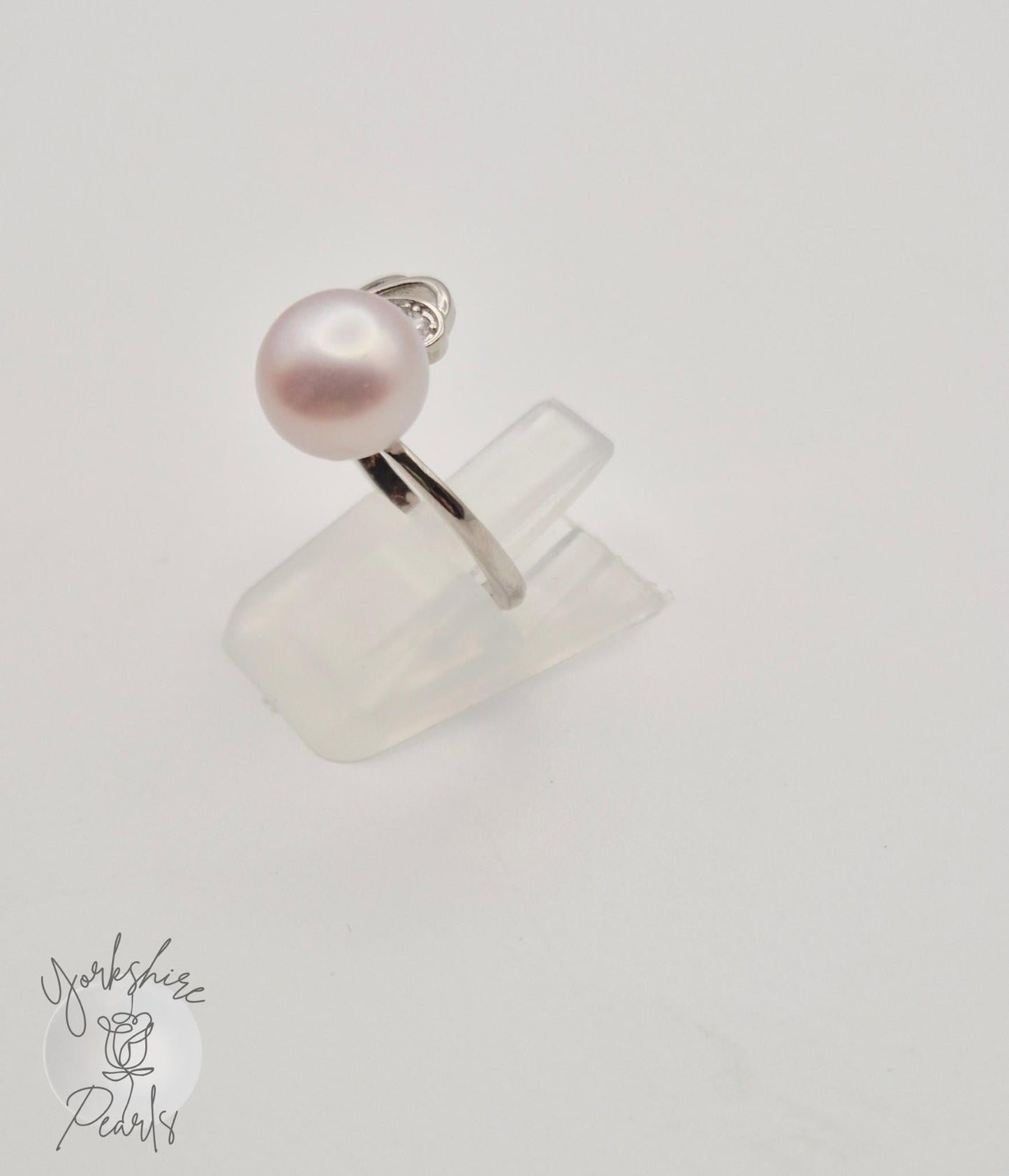 S925 Pearl and Leaf Design Adjustable Ring