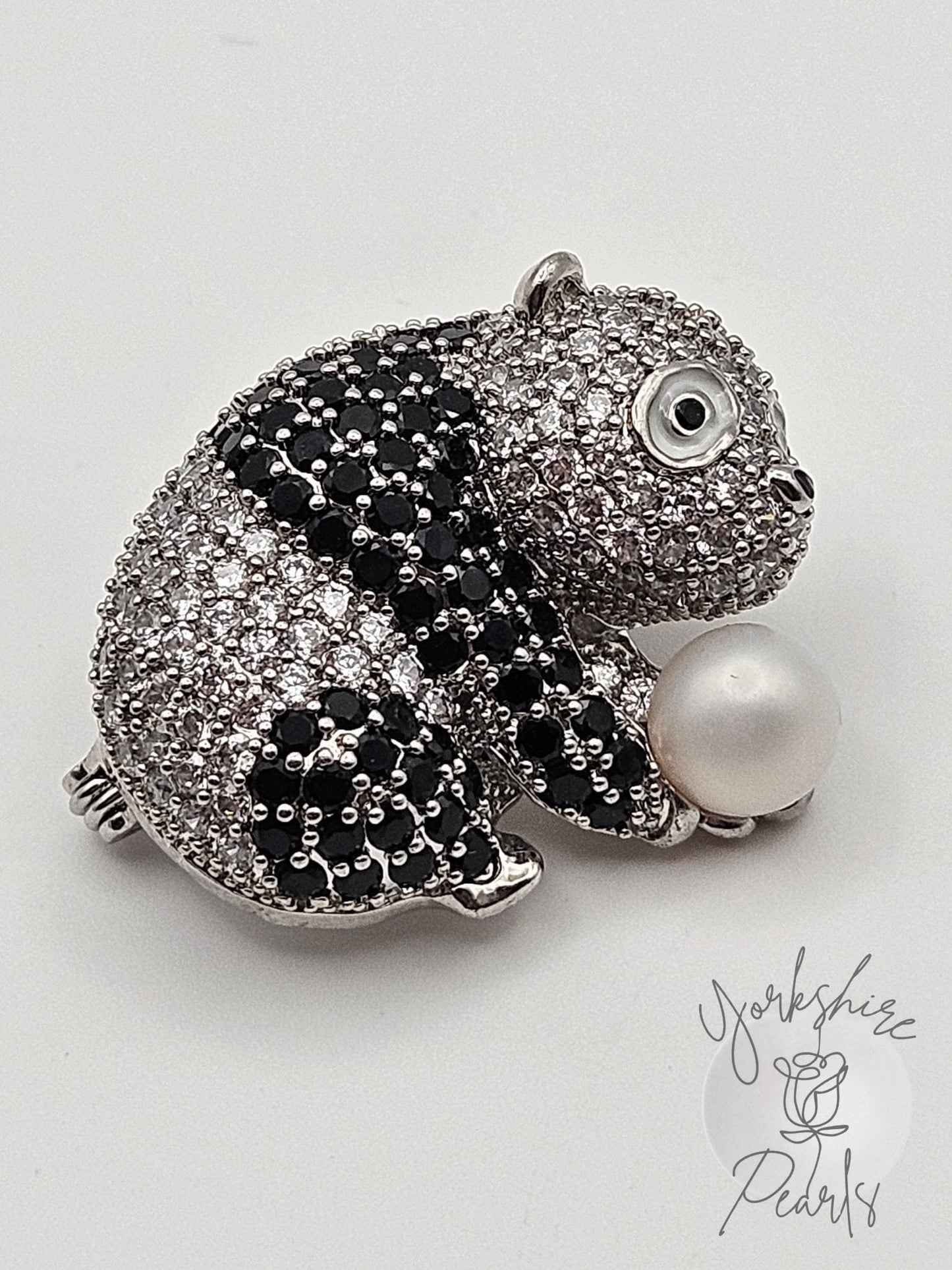 Pretty Pearl Panda Brooch