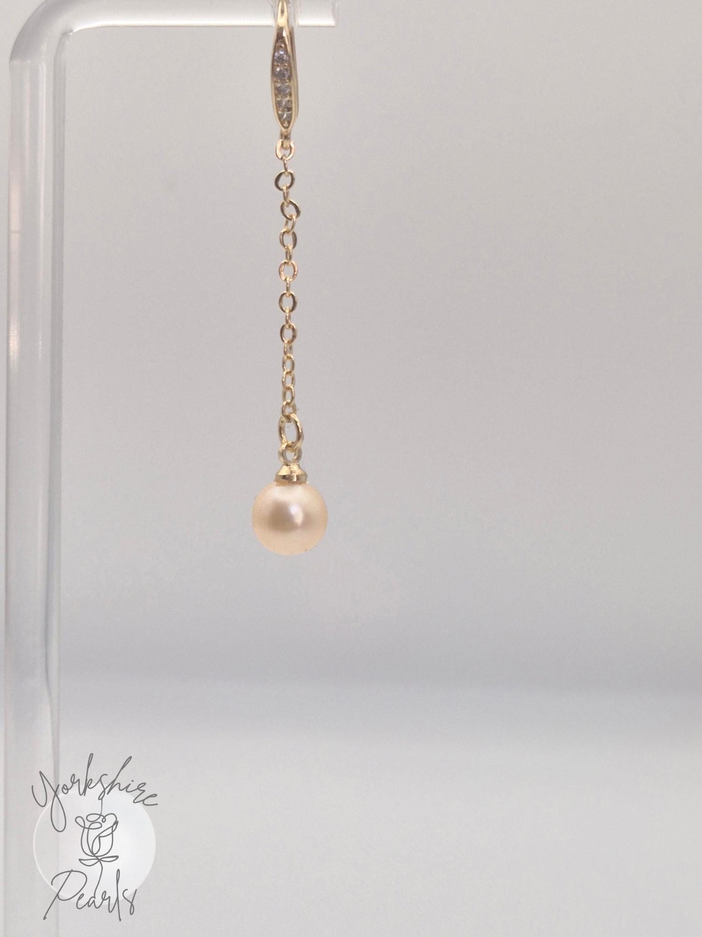 Golden Pearl Drop Earrings