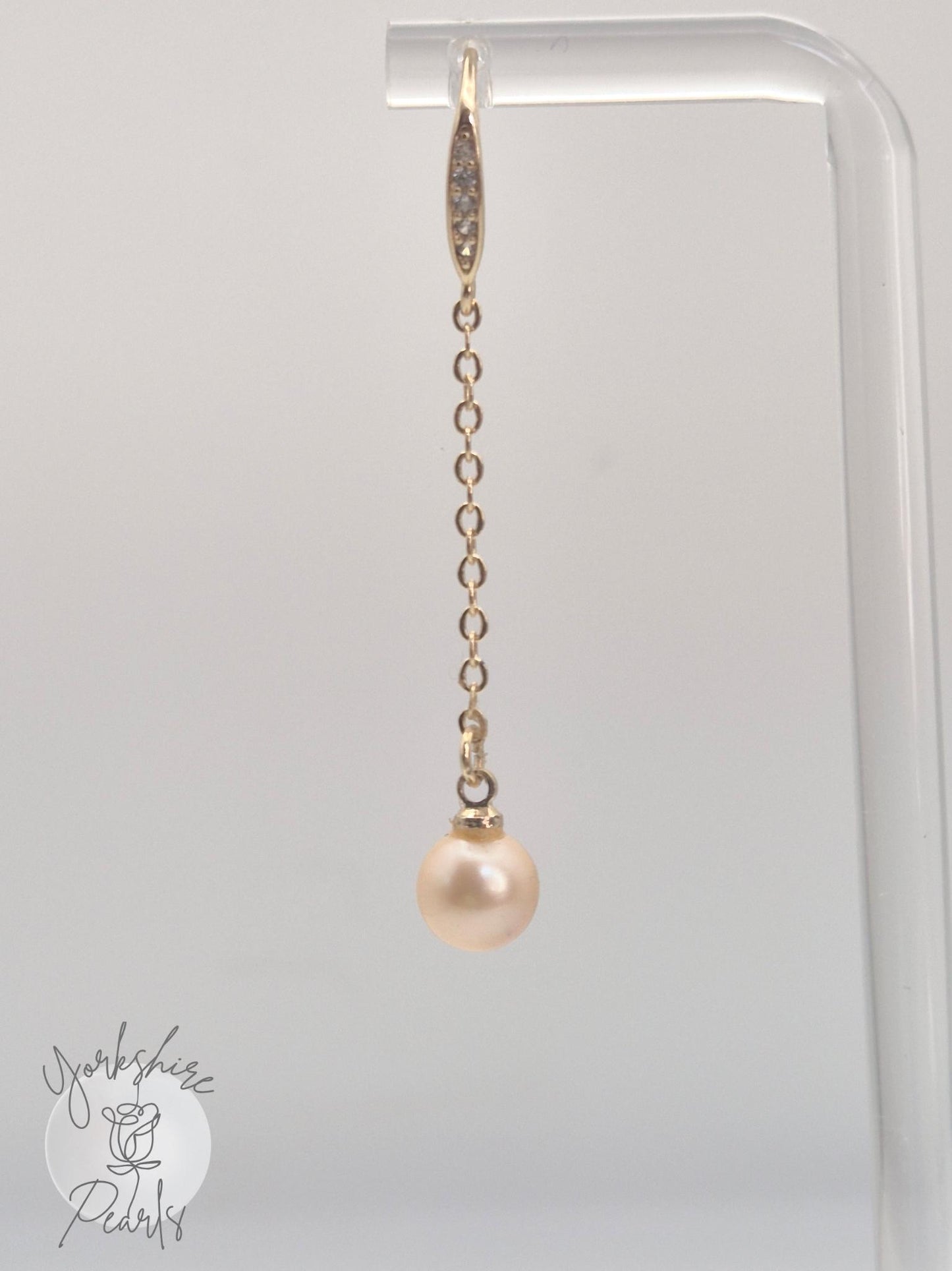 Golden Pearl Drop Earrings