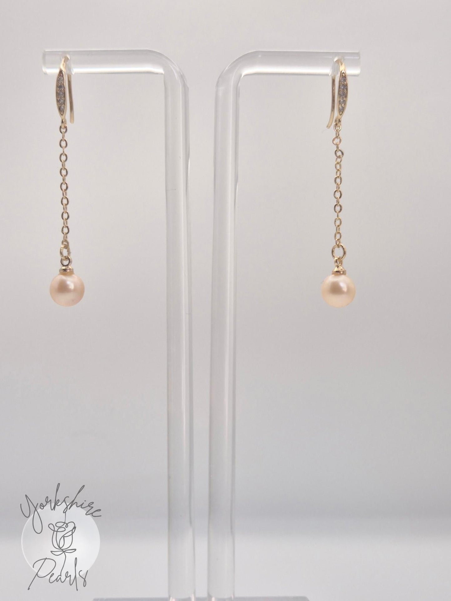 Golden Pearl Drop Earrings