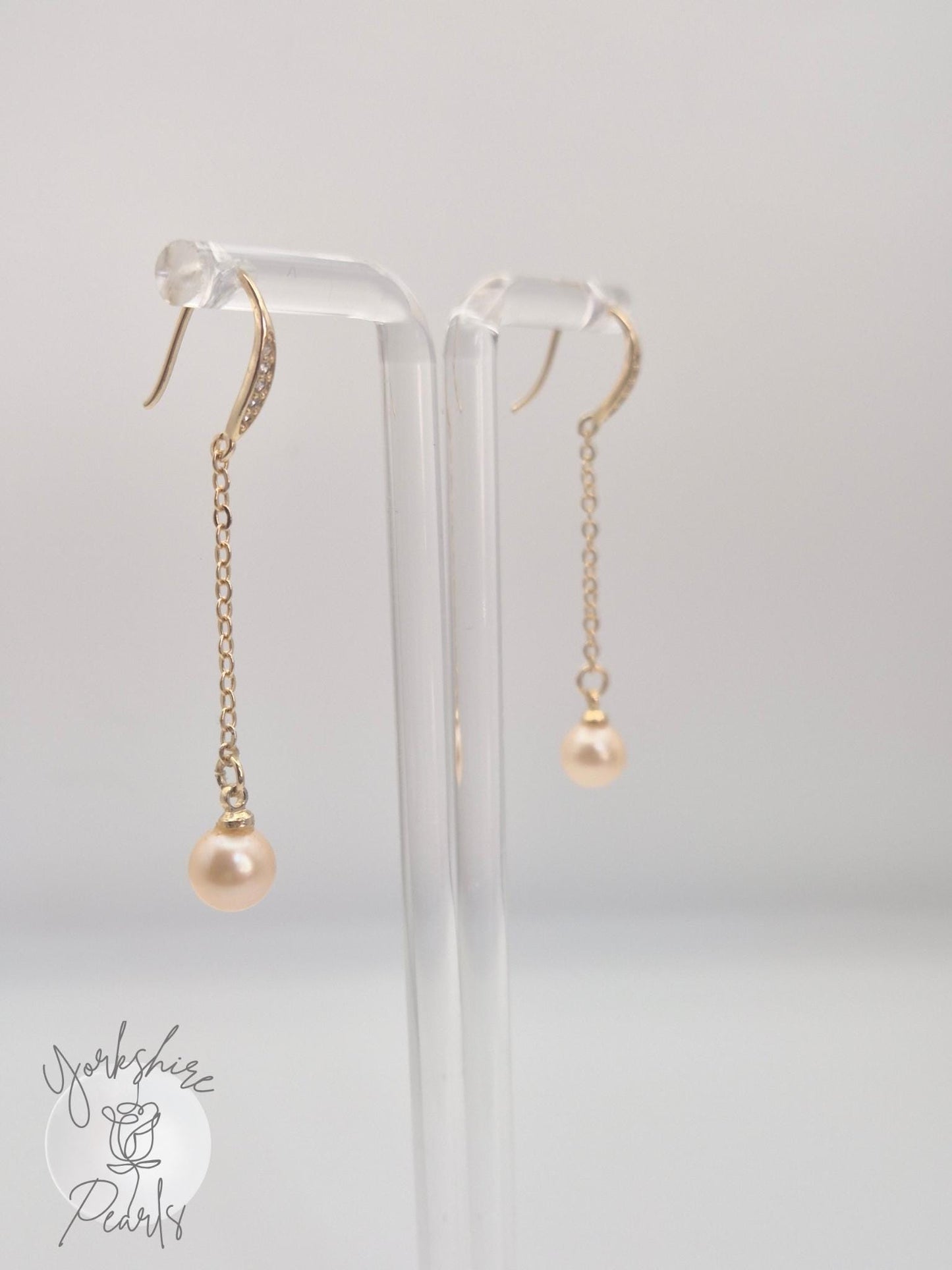 Golden Pearl Drop Earrings