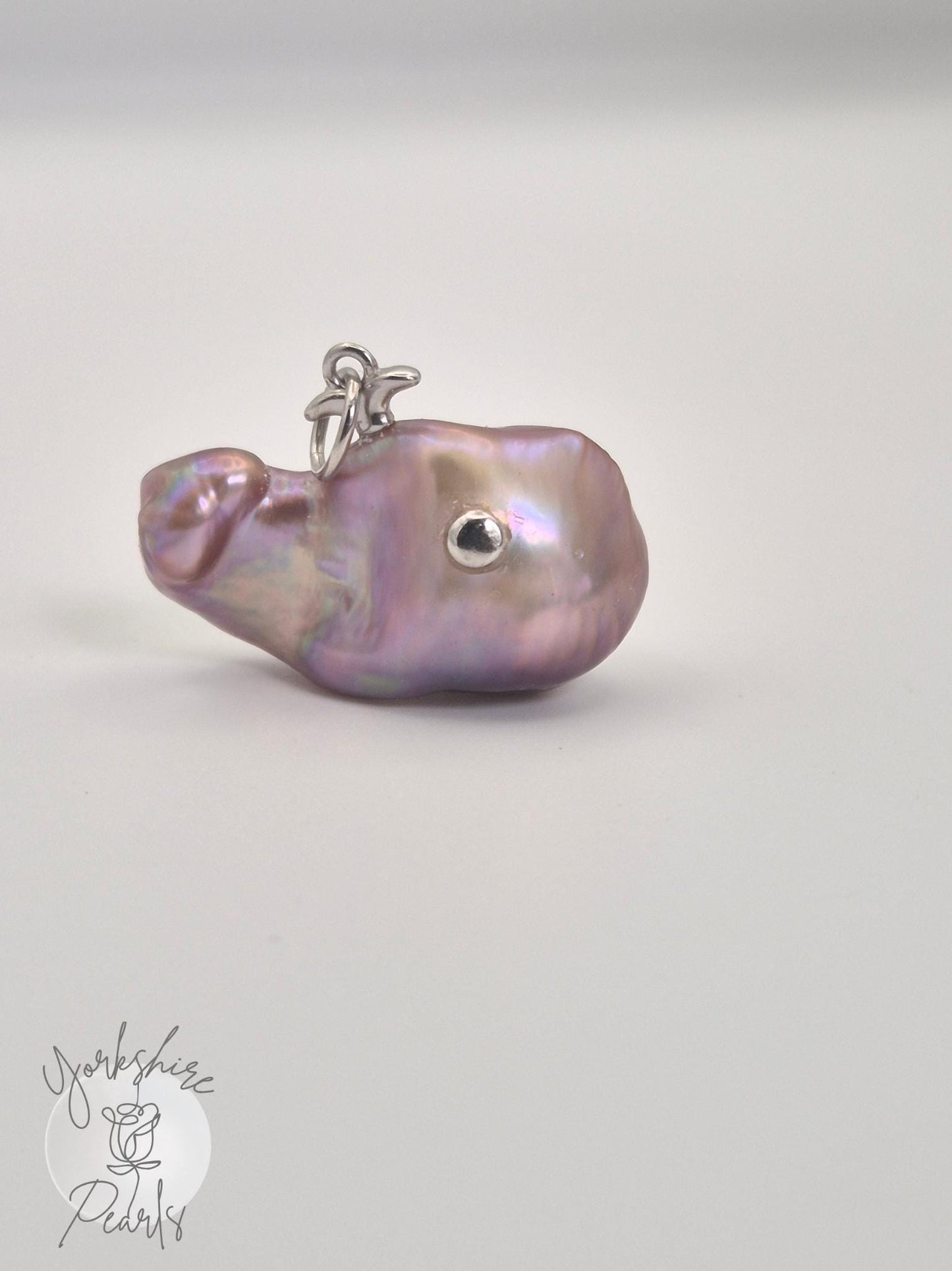 Large Pearl Whale Pendant