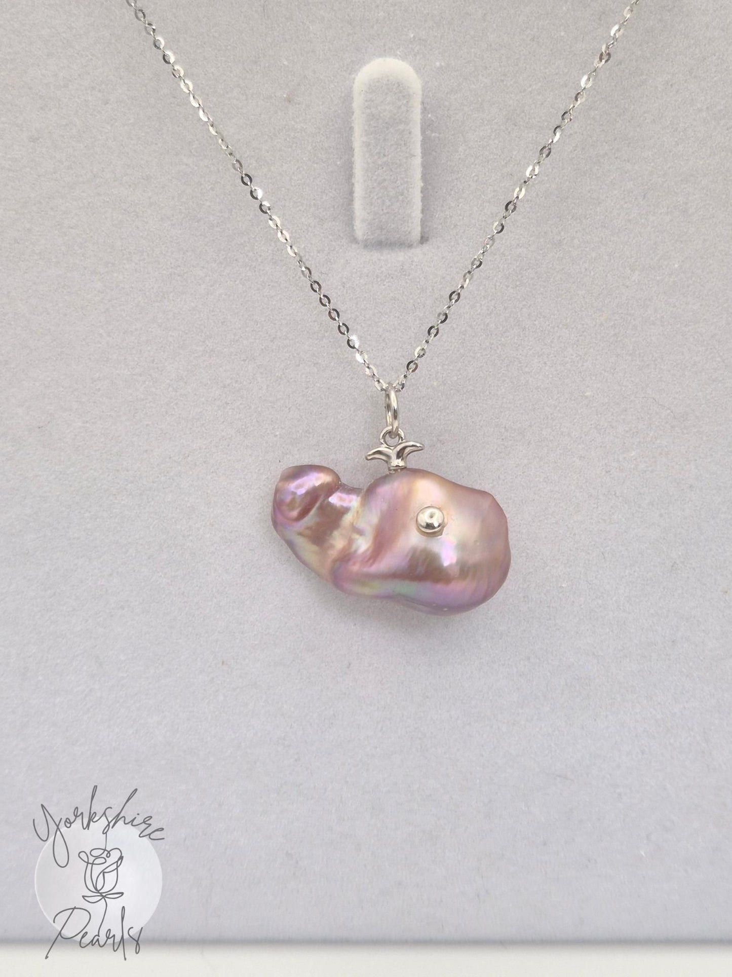 Large Pearl Whale Pendant