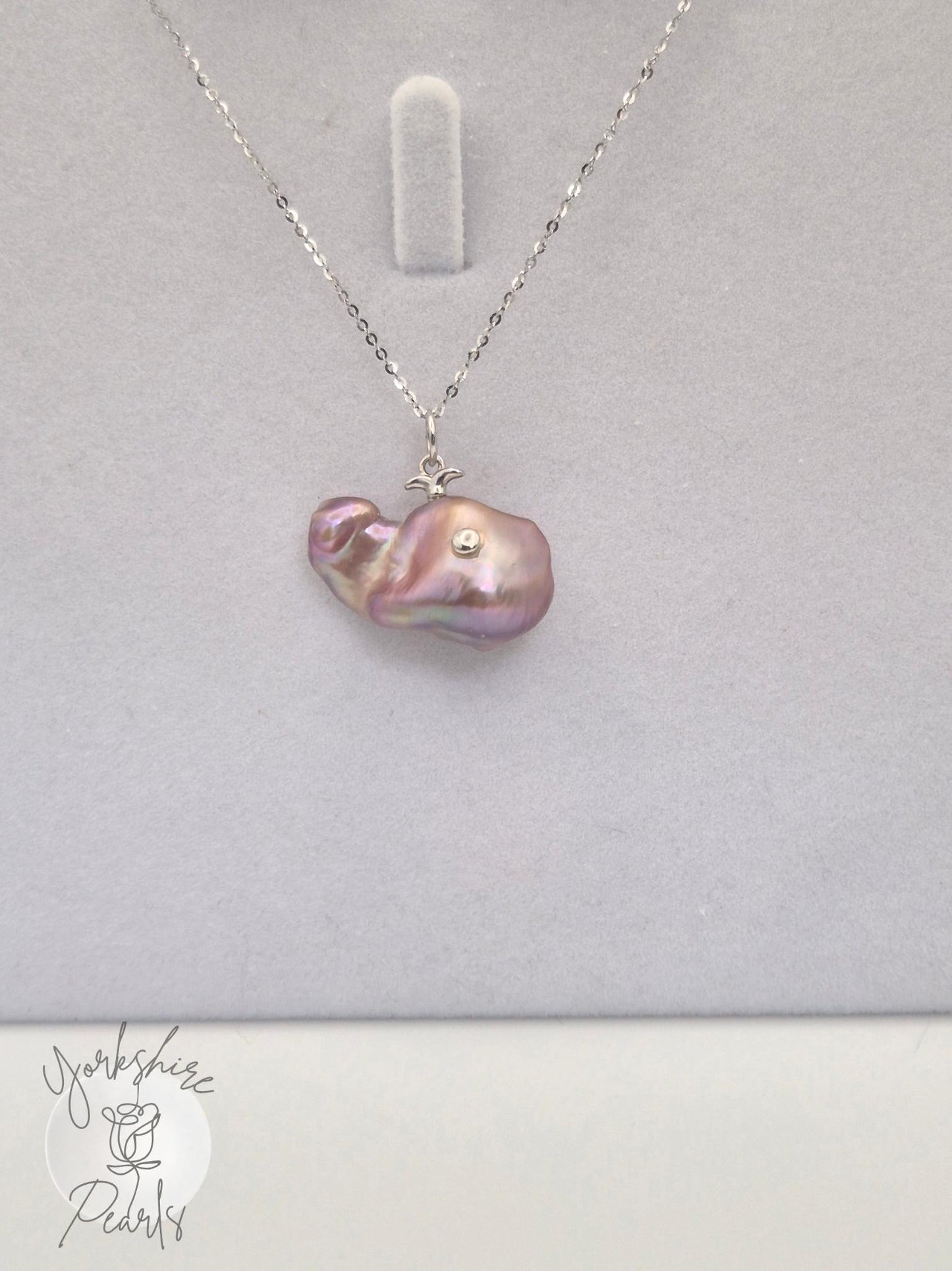 Large Pearl Whale Pendant