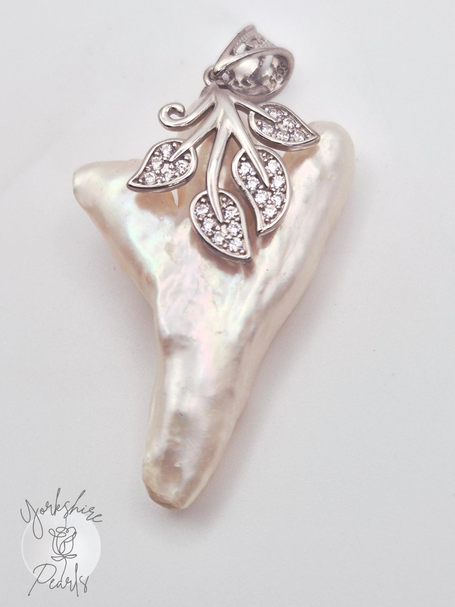 Pearl Tree and Leaf Design Pendant