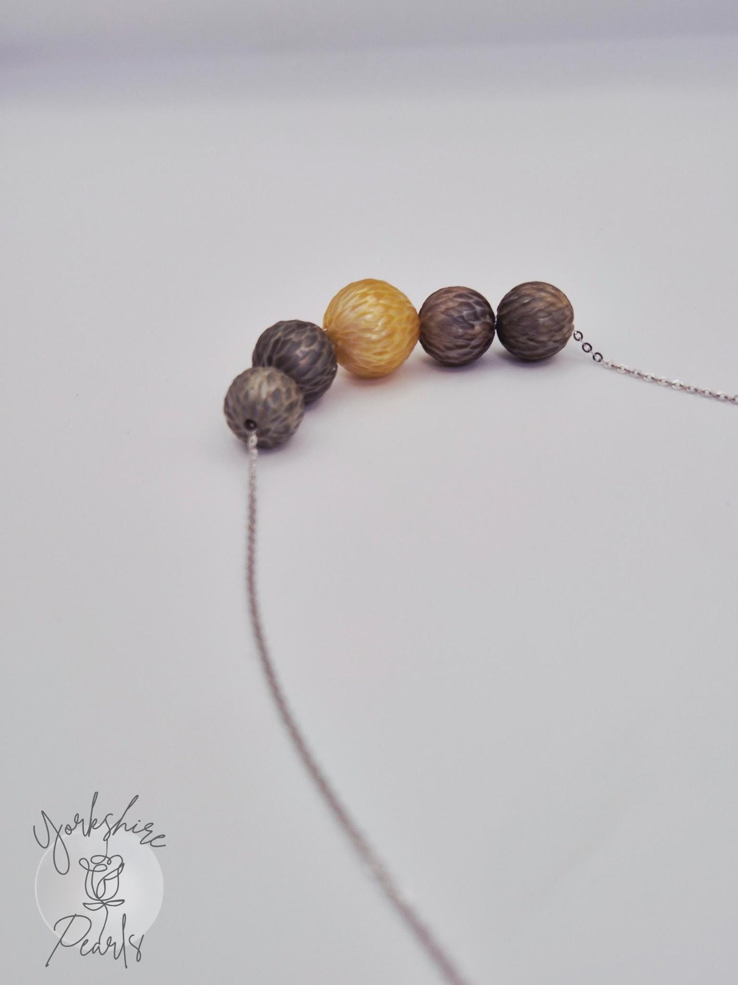 Black Tahitian & South Sea Golden LuLu Necklace in Sterling Silver