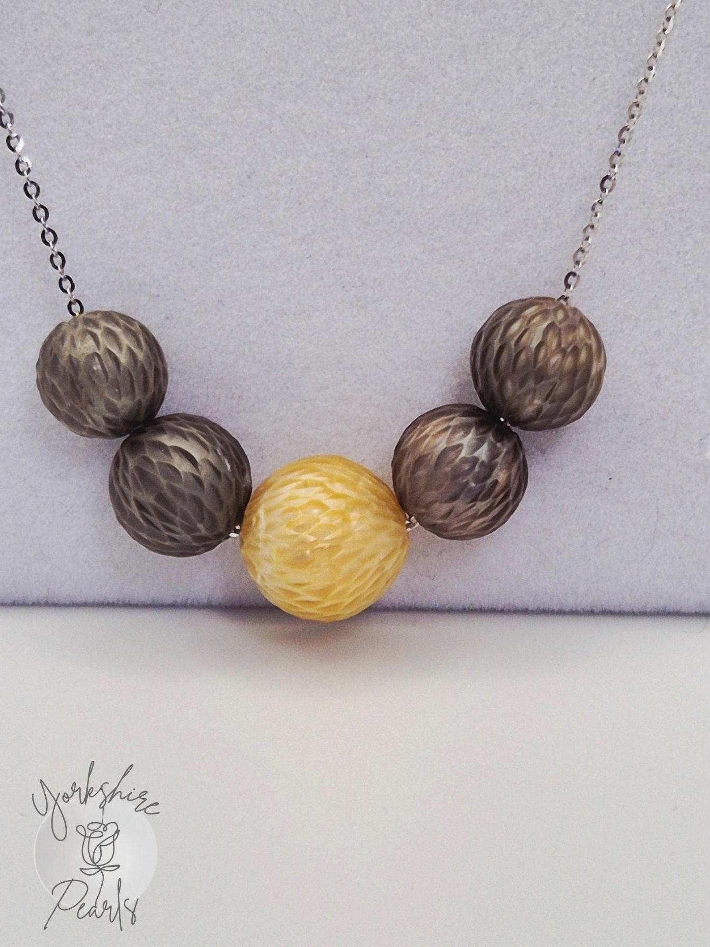 Black Tahitian & South Sea Golden LuLu Necklace in Sterling Silver