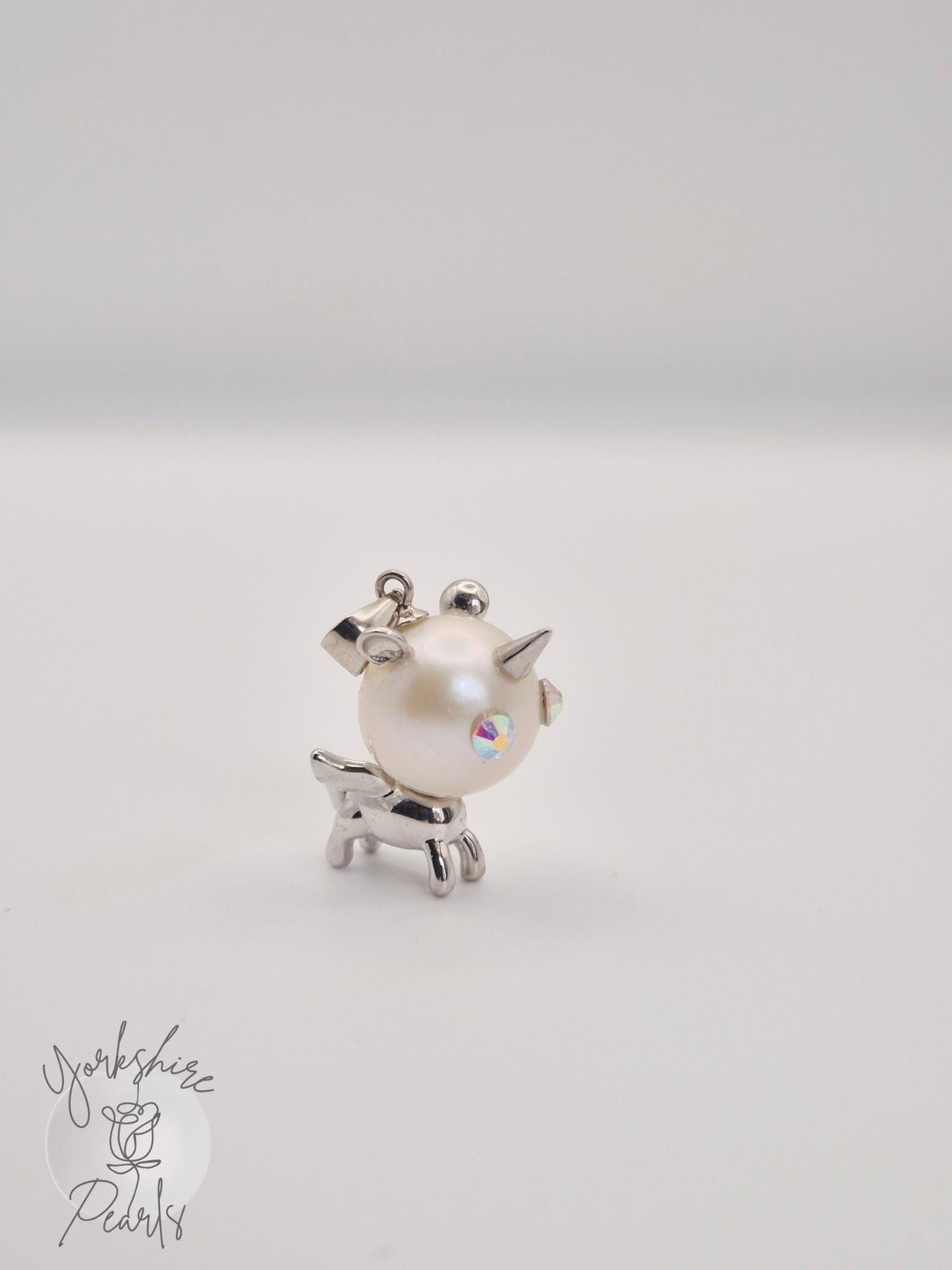 Silver Unicorn Edison Pearl Pendant