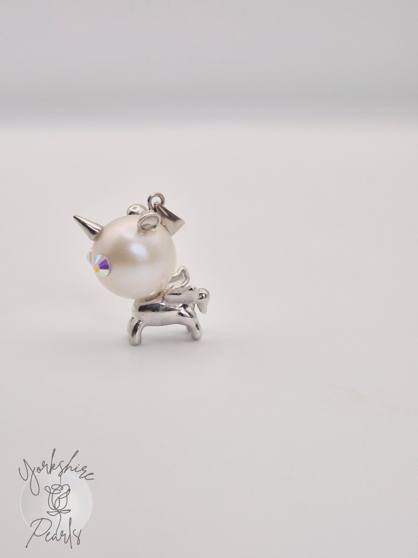 Silver Unicorn Edison Pearl Pendant