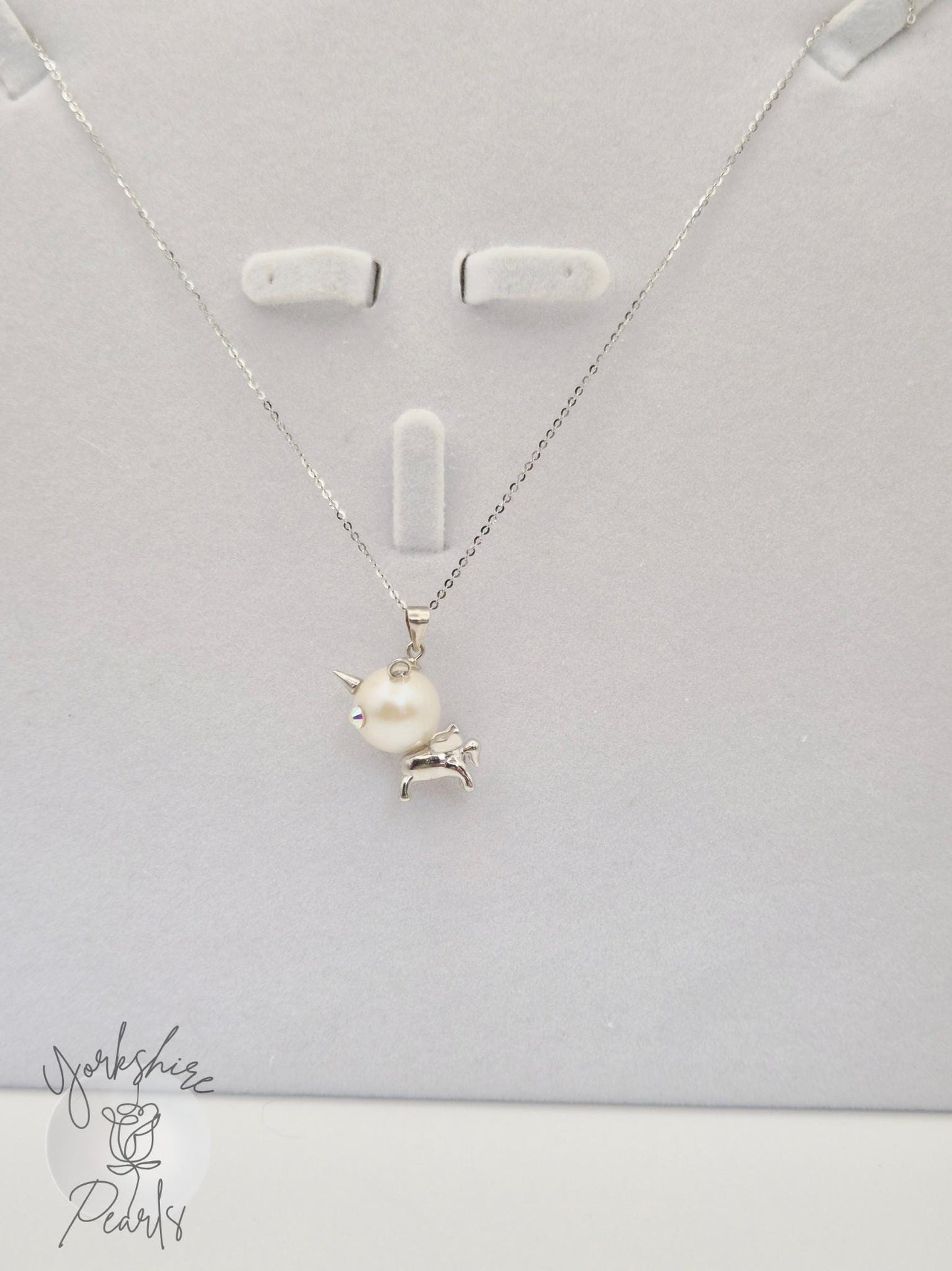 Silver Unicorn Edison Pearl Pendant