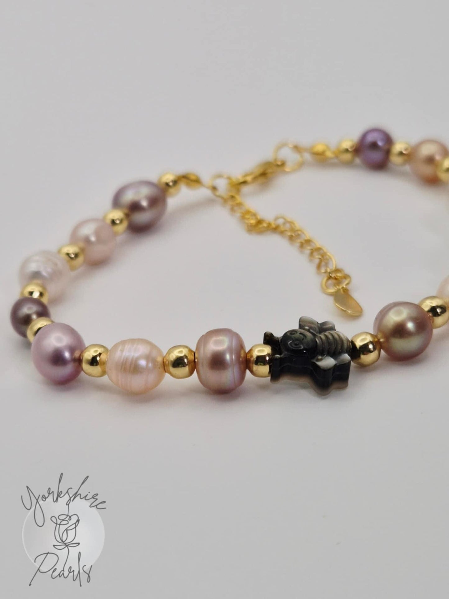 Multiple Pearl Bracelet with Bee Charm