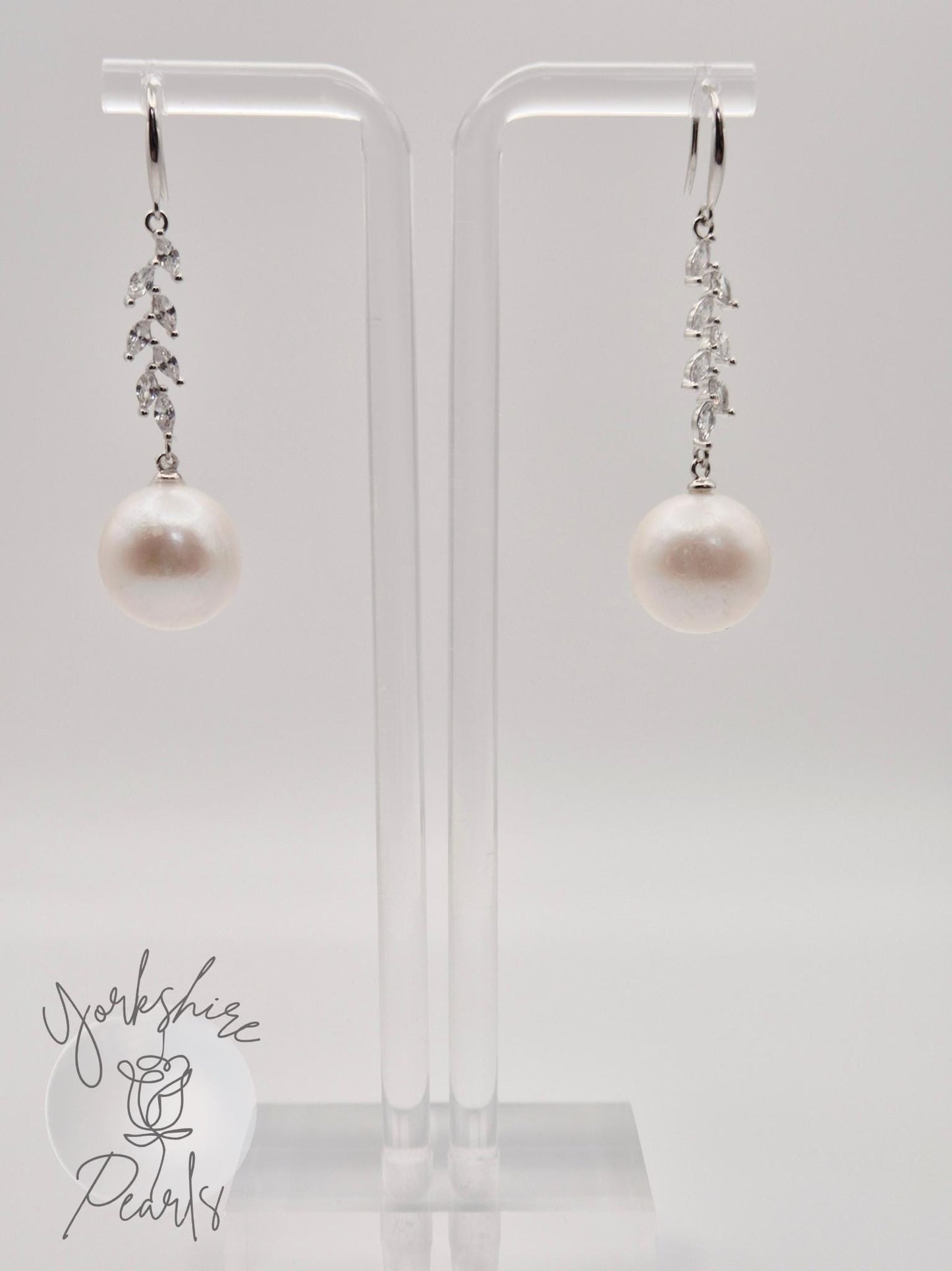 XL Edison Pearl Drop Earrings - Sterling Silver