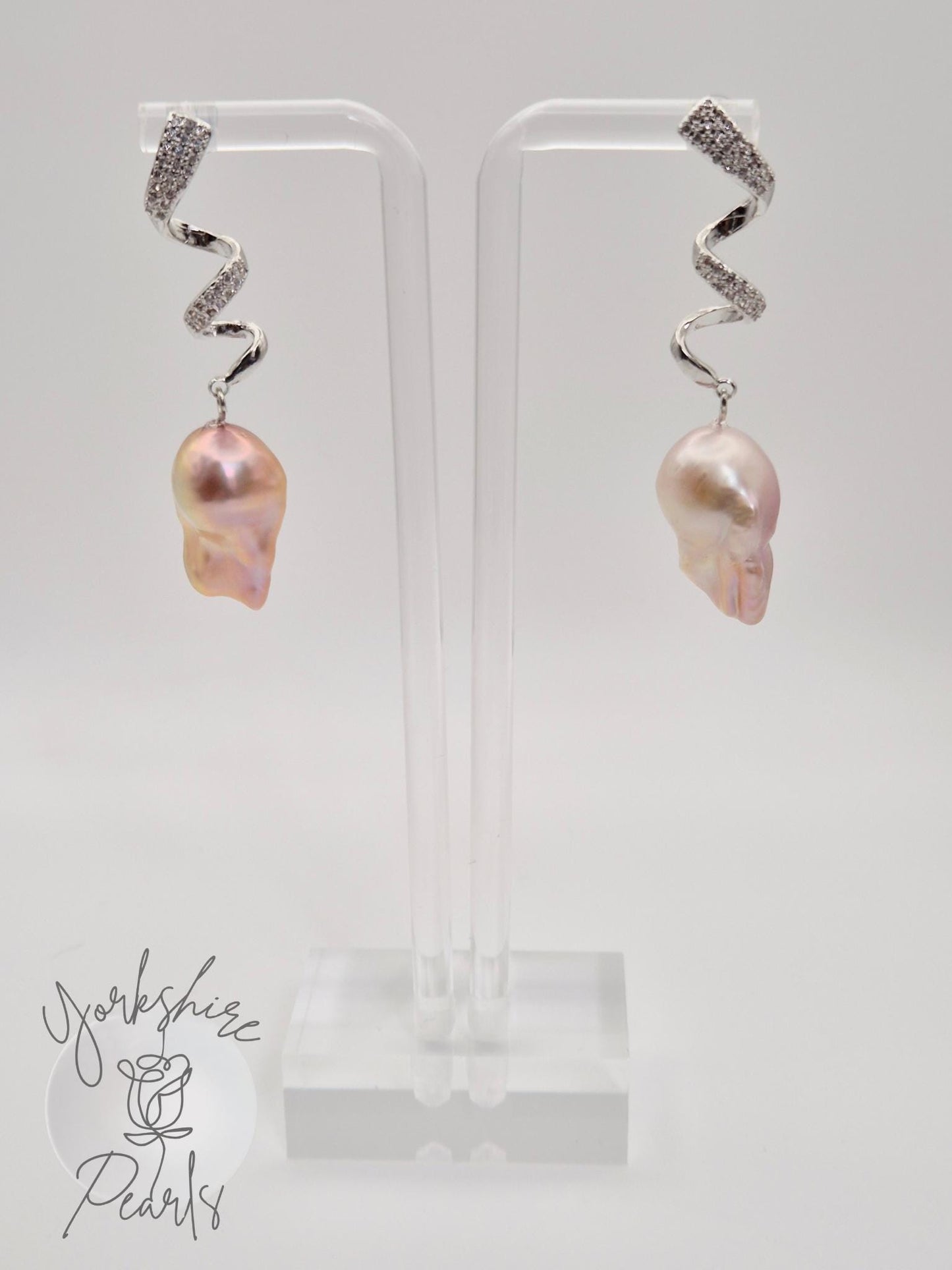 King Pearl Twirl Earrings
