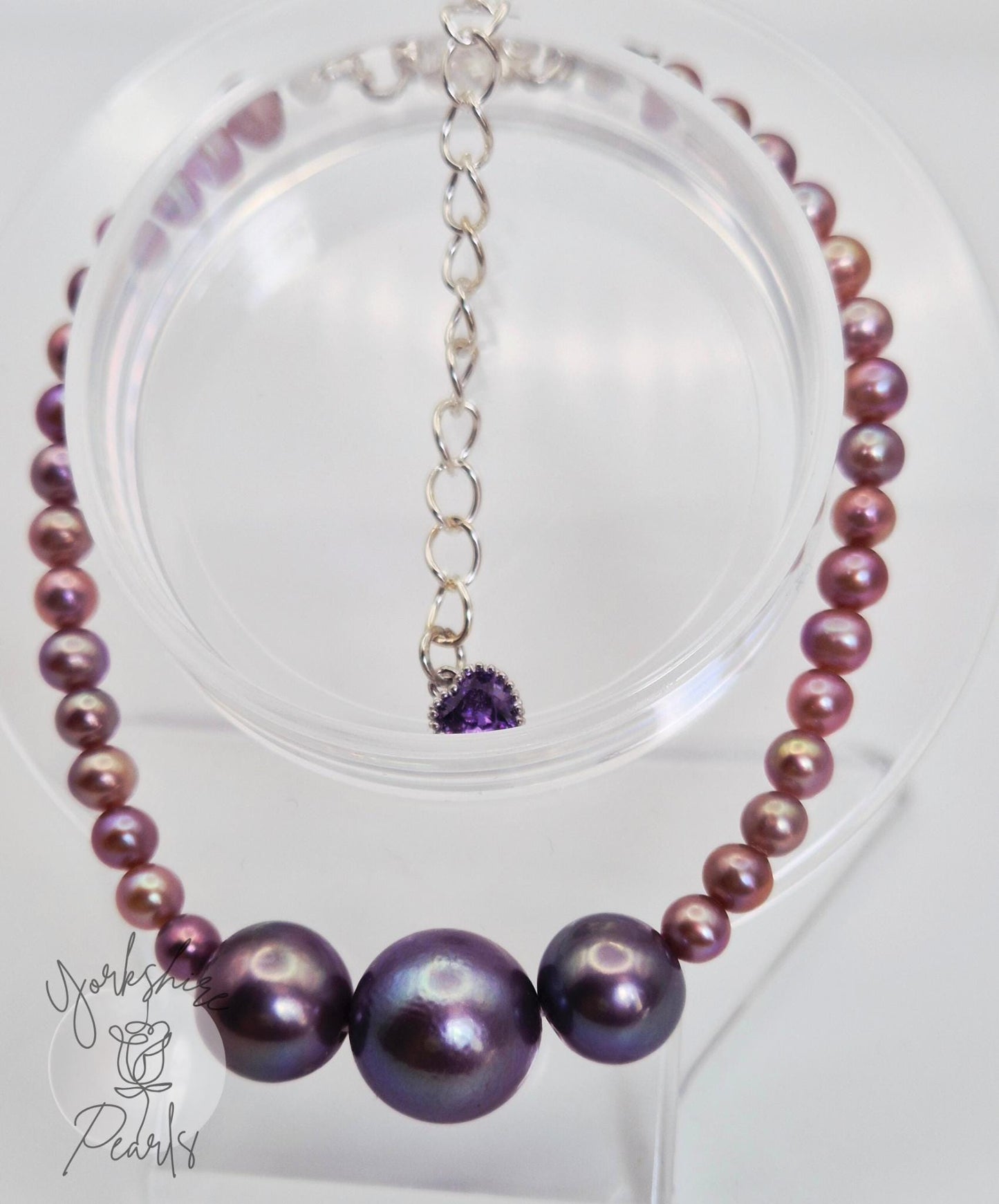 Triple Edison Multiple Pearl Purple Bracelet