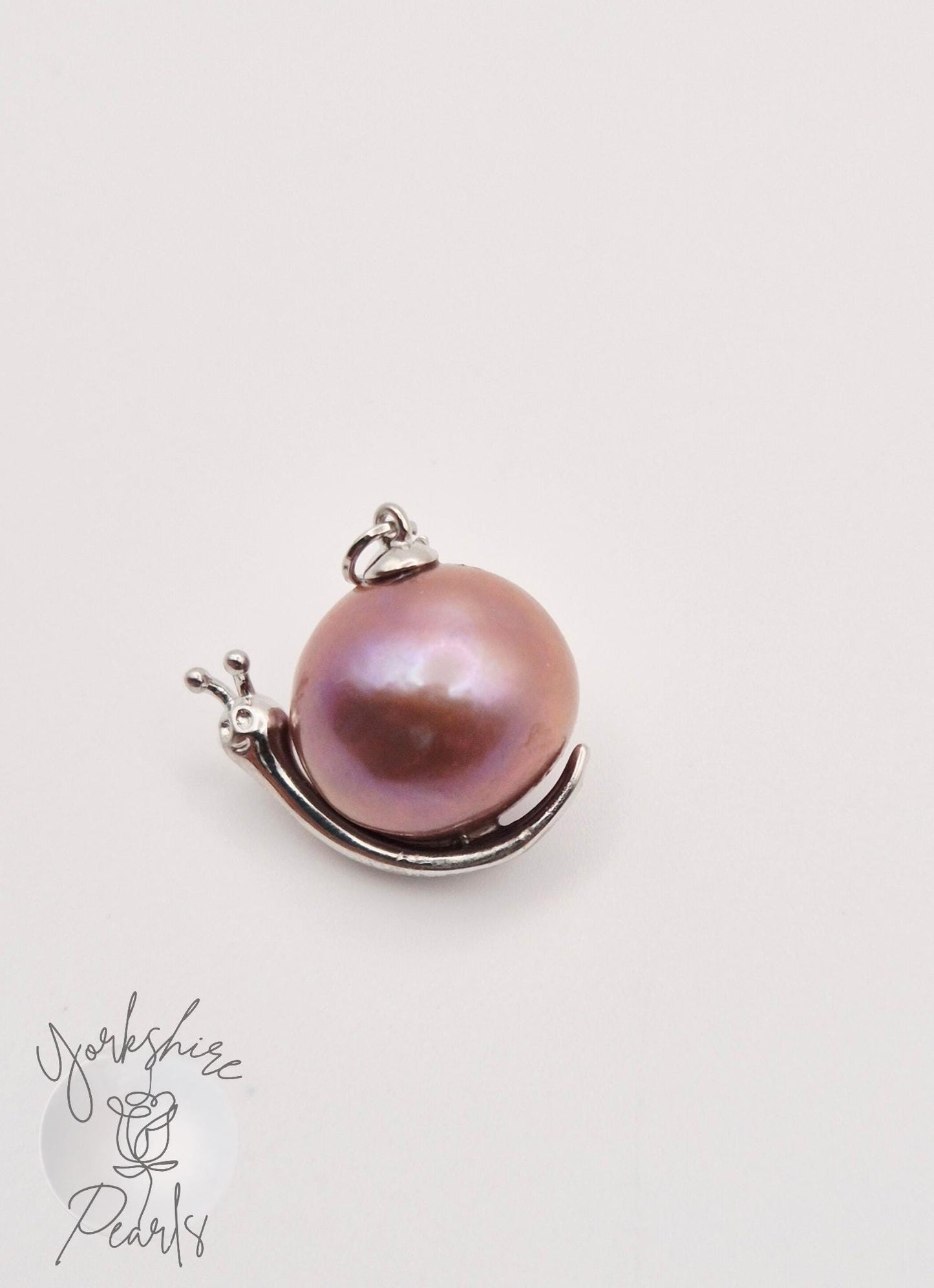 Smiling Silver Snail Edison Pearl Pendant
